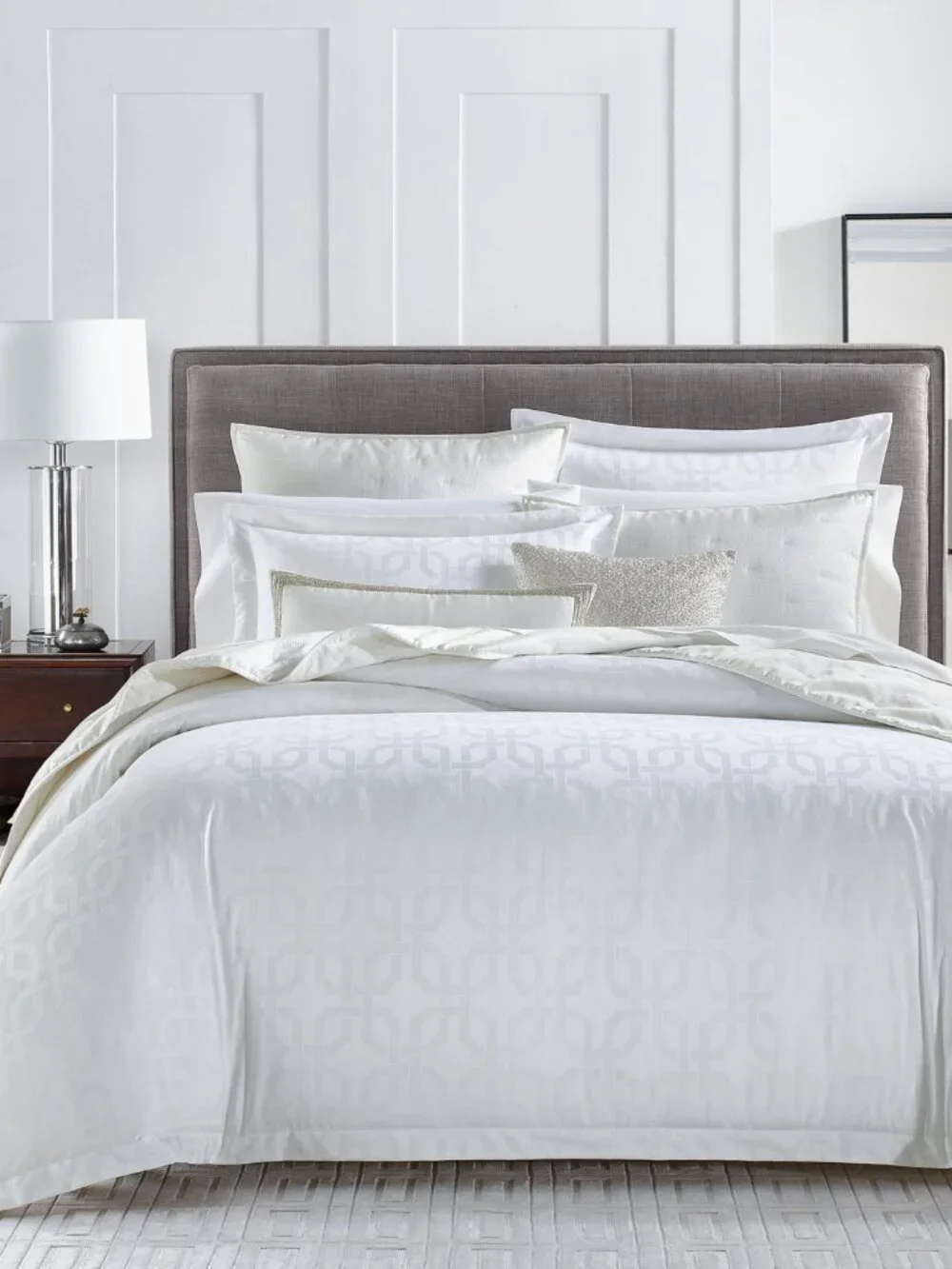 Hotel Collection Fresco Jacquard 525-Thread Count 5 Pc Duvet Cover Set